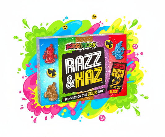 Screamers Razz &amp; Haz Gummy Kinobox – Saure Fruchtgummis