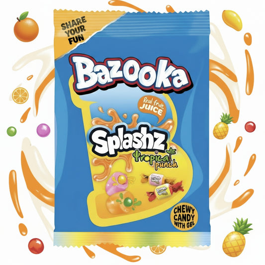 Bazooka Splashz Tropical – Der perfekte Mix im Kaubonbon!